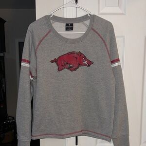 Colosseum Gray Sweatshirt with Red Logo